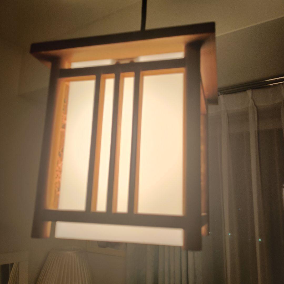 昭和レトロ 和 吊り下げ照明 格子細工 小泉産業 ヒカリ 天井照明 和室