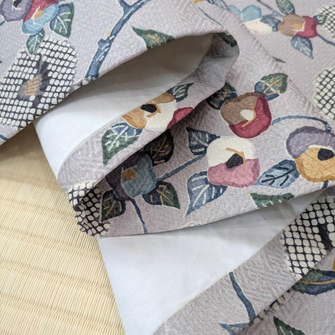 染め 九寸名古屋帯 牡丹鼠色