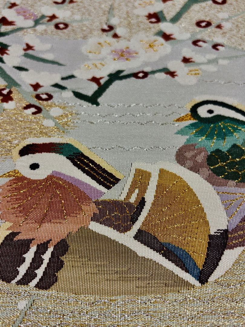 【未使用品】袋帯 高級な綴れ織 鴛鴦 両面織 六通 リバーシブル