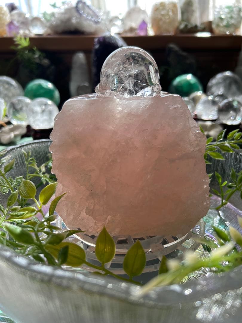 ✨破格✨絶品‼️ローズクオーツ☆噴水☆天然石☆ファウンテン☆秘蔵品☆1253g