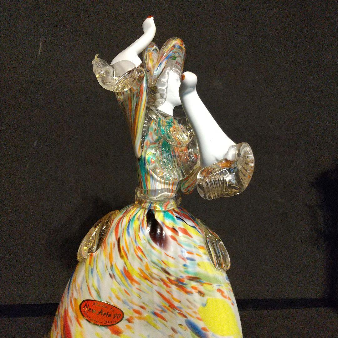 ベネチアガラス工芸品 フィギュリン 貴重フラメンコ ペア 粉ガラスで流れるライン