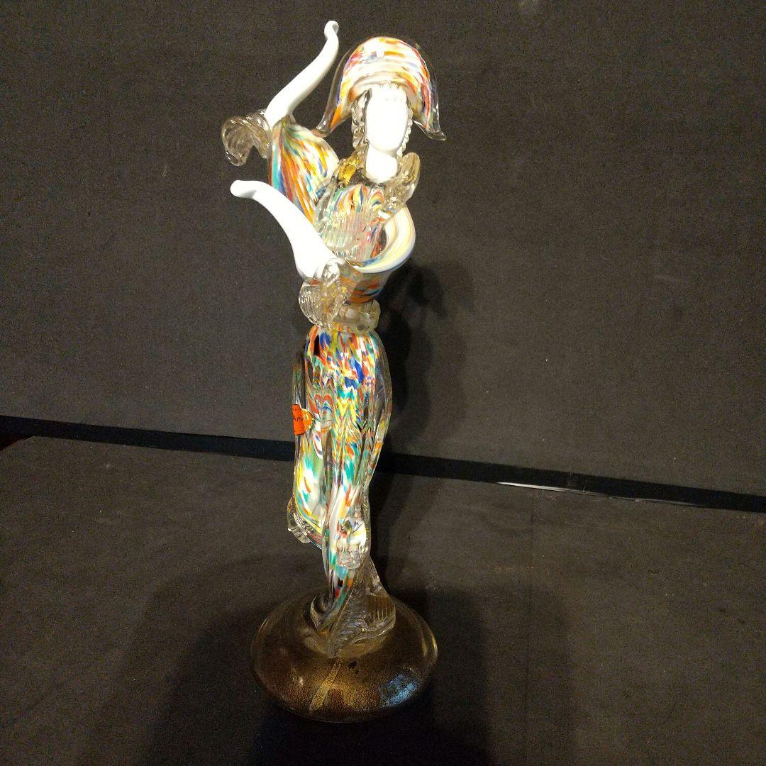 ベネチアガラス工芸品 フィギュリン 貴重フラメンコ ペア 粉ガラスで流れるライン