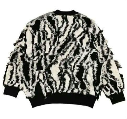 美品✨MAISON SPECIAL★オーバーサイズ/フリンジ/立体ゼブラ/ニット