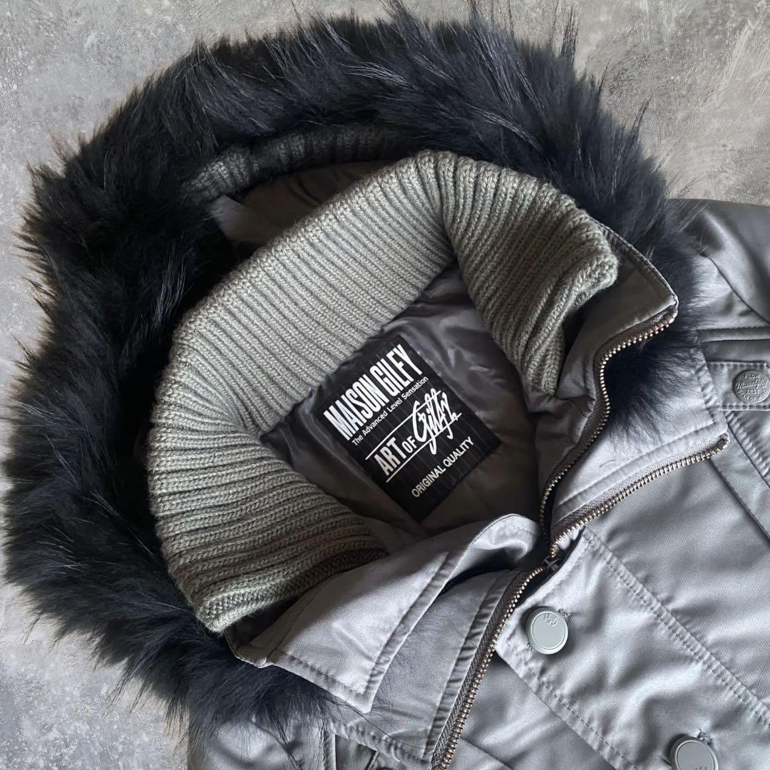 00s モッズコート リアルファー 光沢 平成 ギャル y2k グランジ