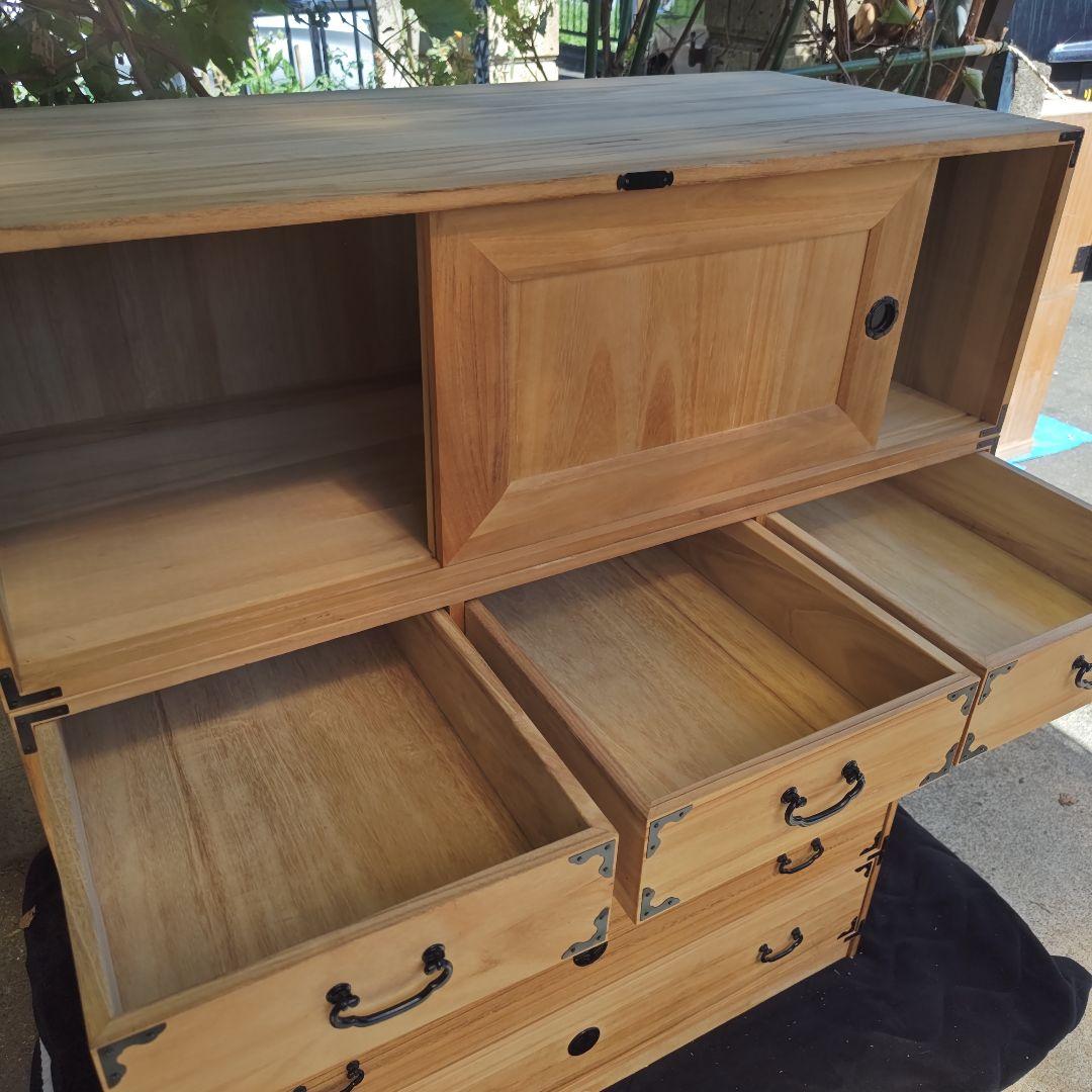 昭和レトロ 高級三段総桐タンス 古民家 当時物