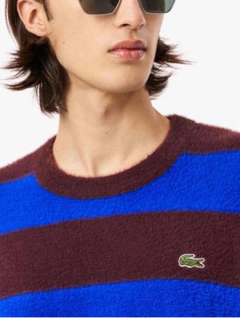 ラコステLACOSTE ボーダーシャギーニット