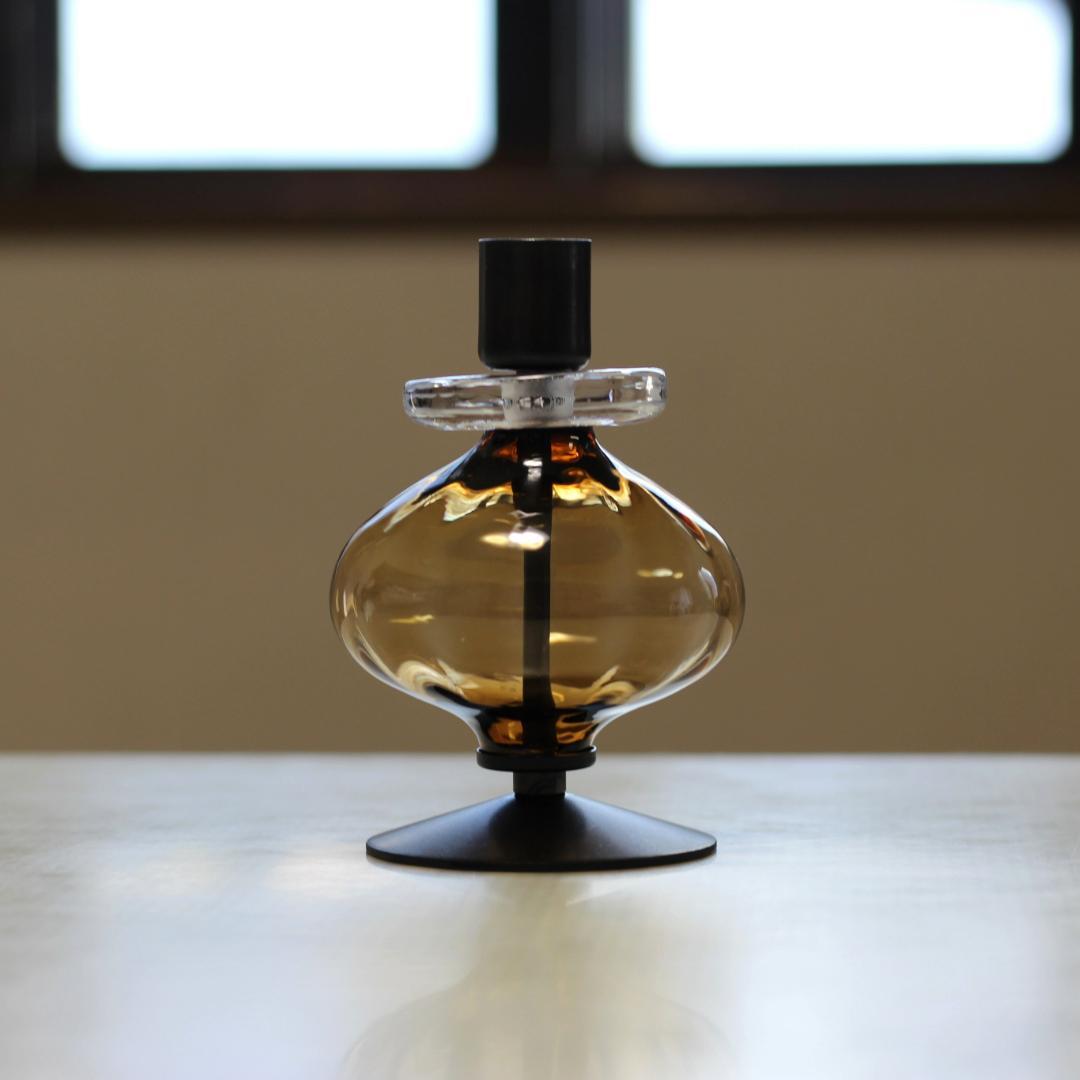 【美品】エリックホグラン　キャンドルスタンド オニオン型　アンバー 02