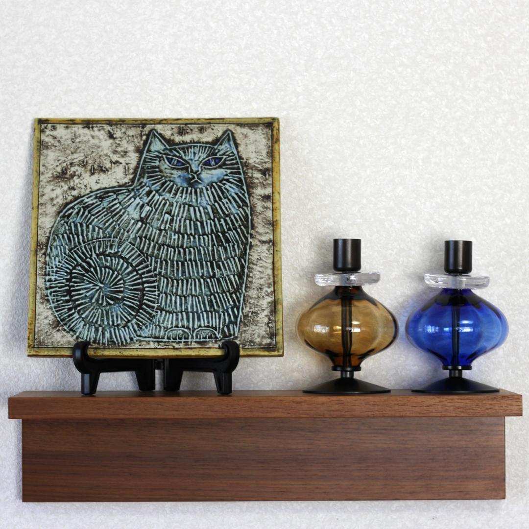 【美品】エリックホグラン　キャンドルスタンド オニオン型　アンバー 02