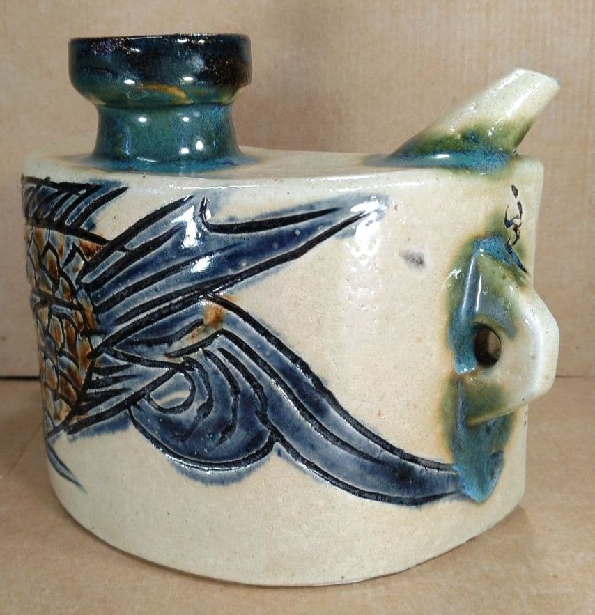 最高のアガリ【本物保証】金城次郎 壷屋焼 抱瓶 共箱 栞 人間国宝 壺屋やちむん