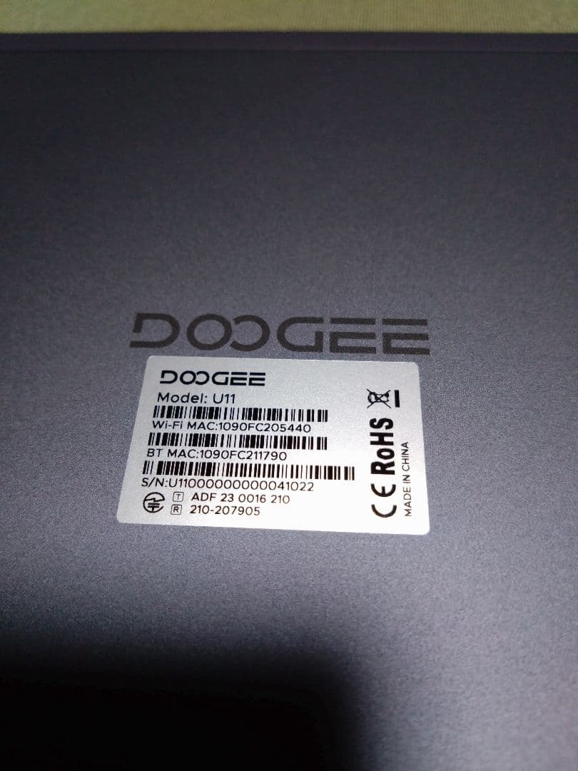 [美品]DOOGEE U11 Androidタブレット
