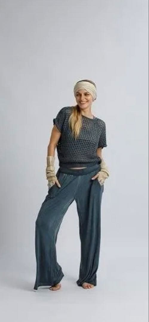 salsation新作Blue Denim☆ワイドパンツ　Lサイズ