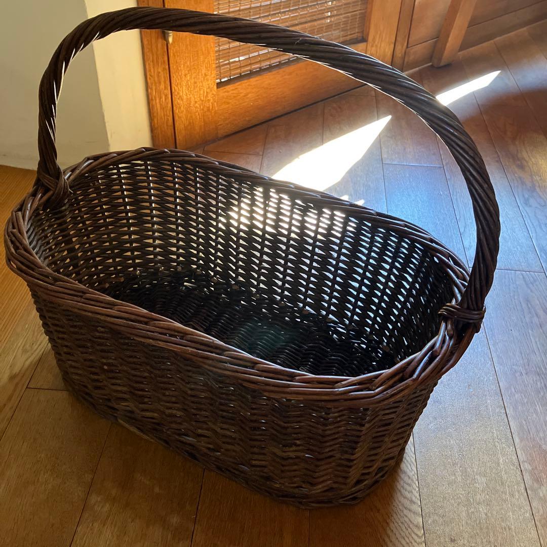 希少伝統工芸　コリ柳細工　手つき籠　大