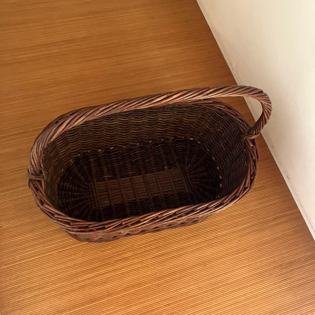 希少伝統工芸　コリ柳細工　手つき籠　大