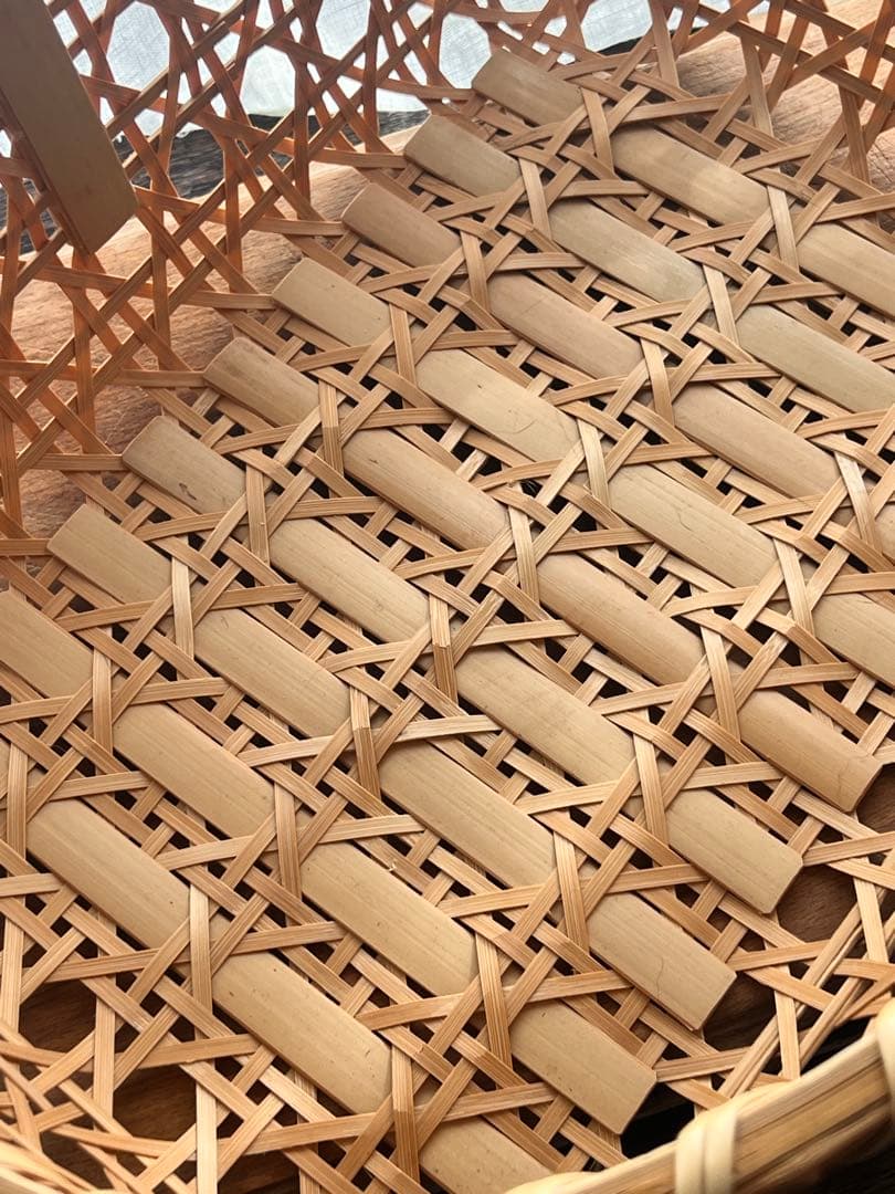 【宮城 山元町職人作】竹編みかご 一点物 未使用新品 手提げ籠 伝統工芸