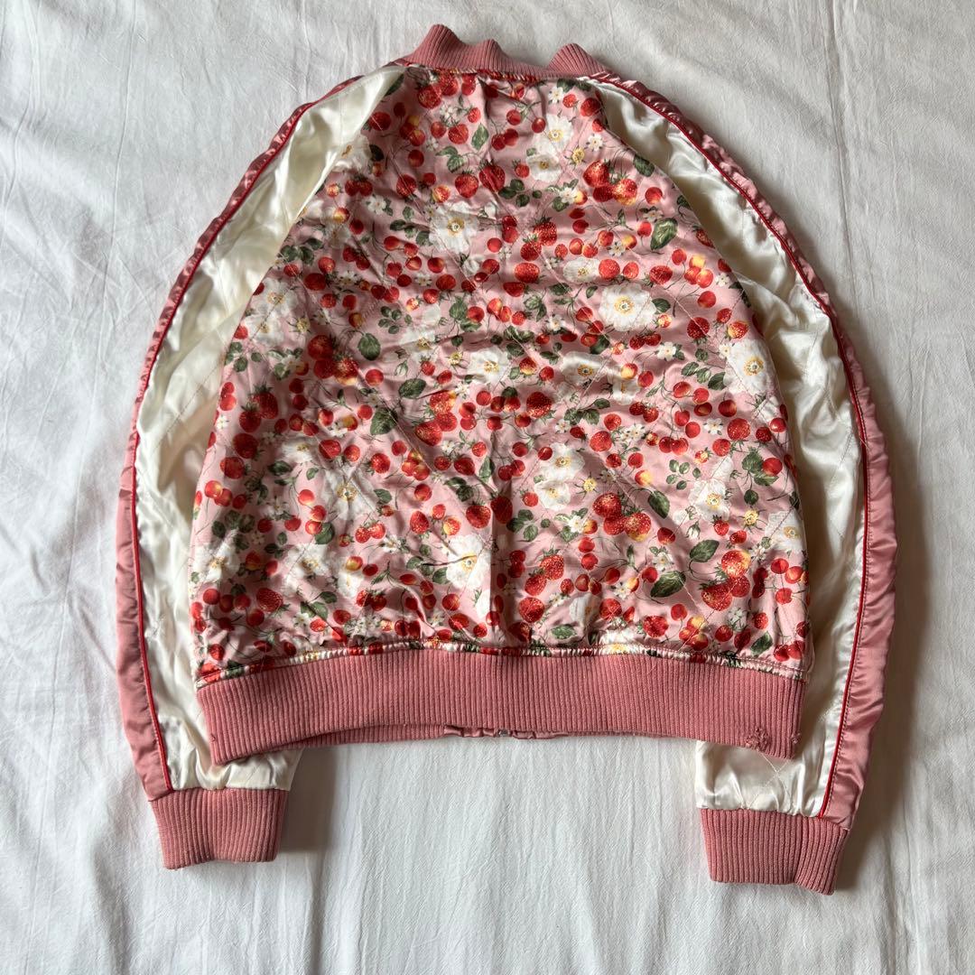 【希少】PINK HOUSE ピンクハウス スカジャン リバーシブル 花柄 刺繍