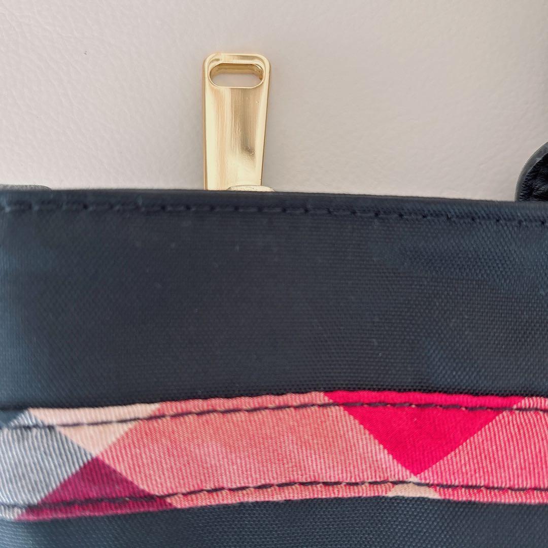 【超美品】♡ブルーレーベルクレストブリッジ♡リボンチェックトートバッグ☆