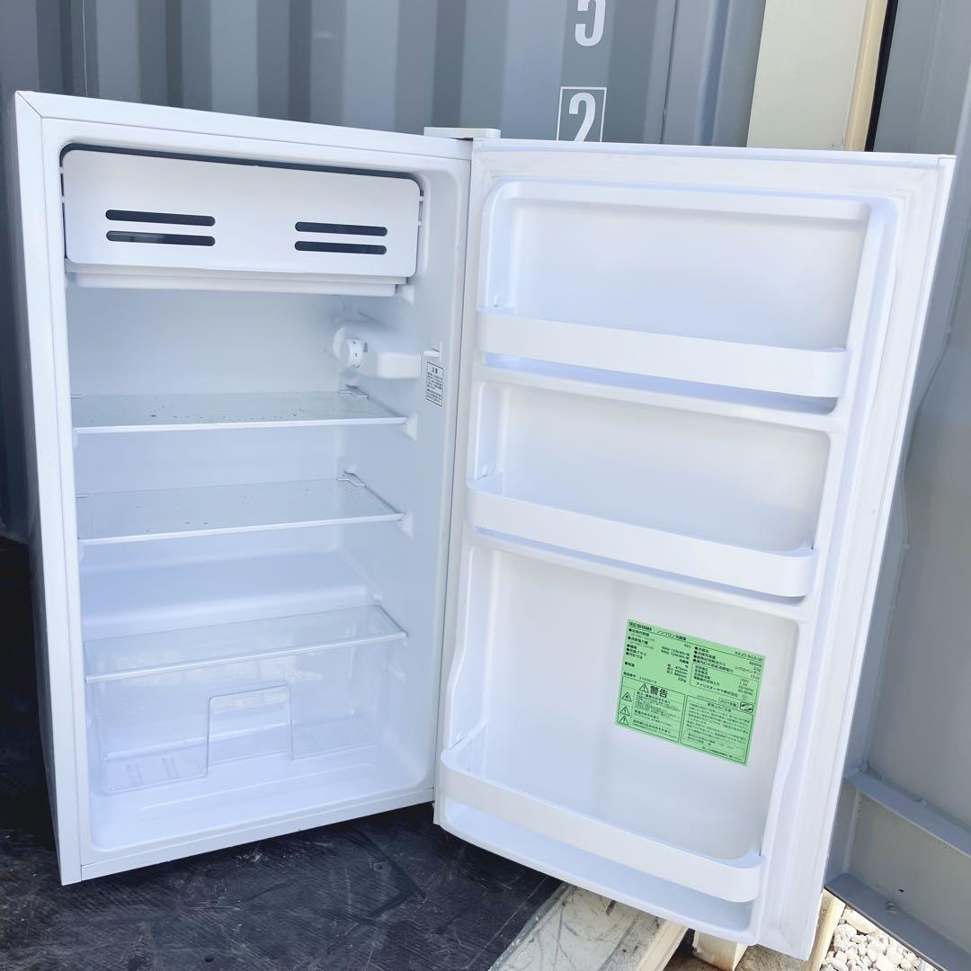 104取付無料！アイリスオーヤマ おしゃれホワイトインテリアワンドア冷蔵庫！