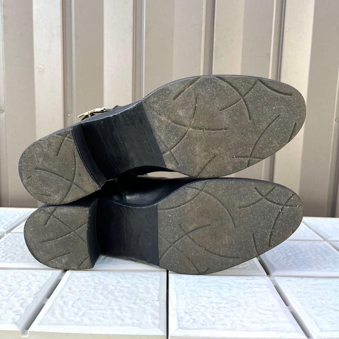 37 SARTORE ショートブーツ　ブーティ　黒　レザー　ファスナー　24