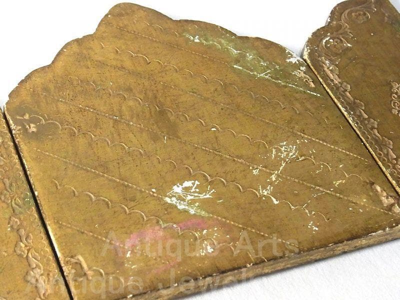 イタリア ヴィンテージ『観幼子イエスと聖母マリア』カルロ・ドルチ３枚続きの祭壇画