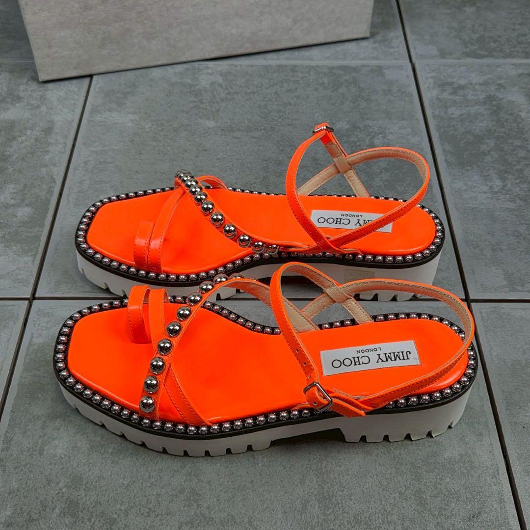 美品 JIMMY CHOO DESI FLAT ジミーチュウ