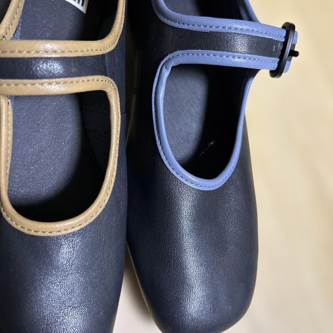 カンペール　ツインズ　フラットシューズ　靴　ブラック　24cm 個性的