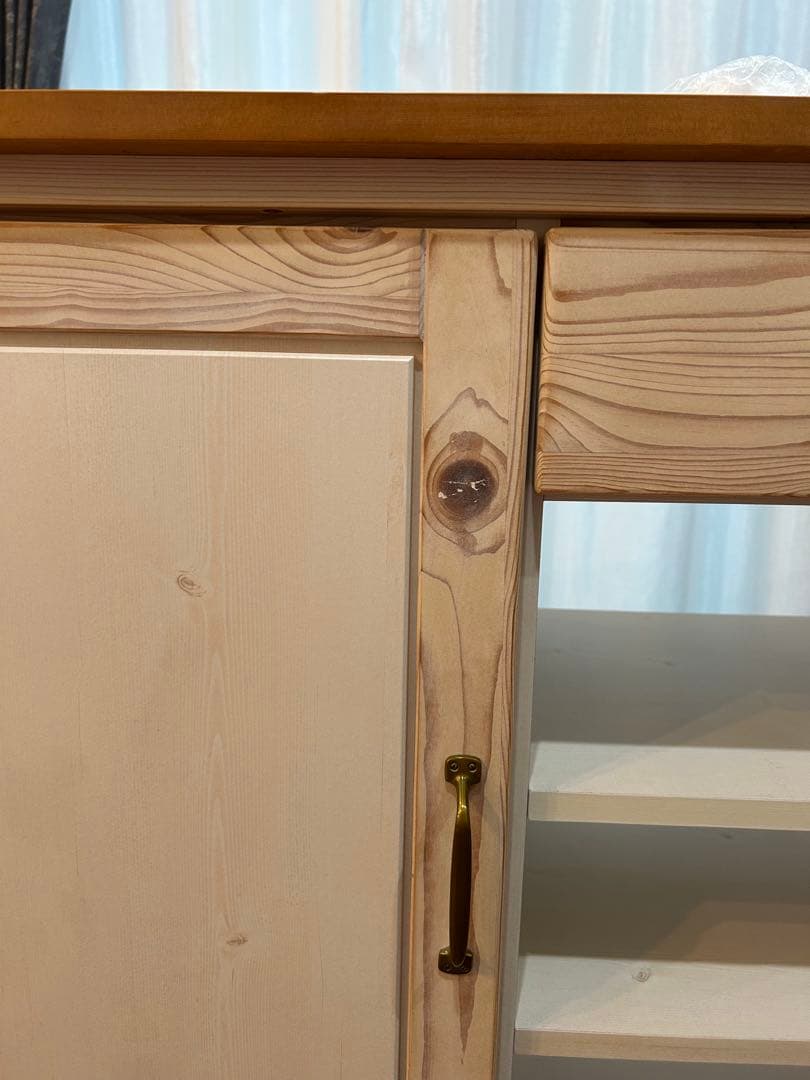 カウンター　ワゴン　ホワイト　シナモ