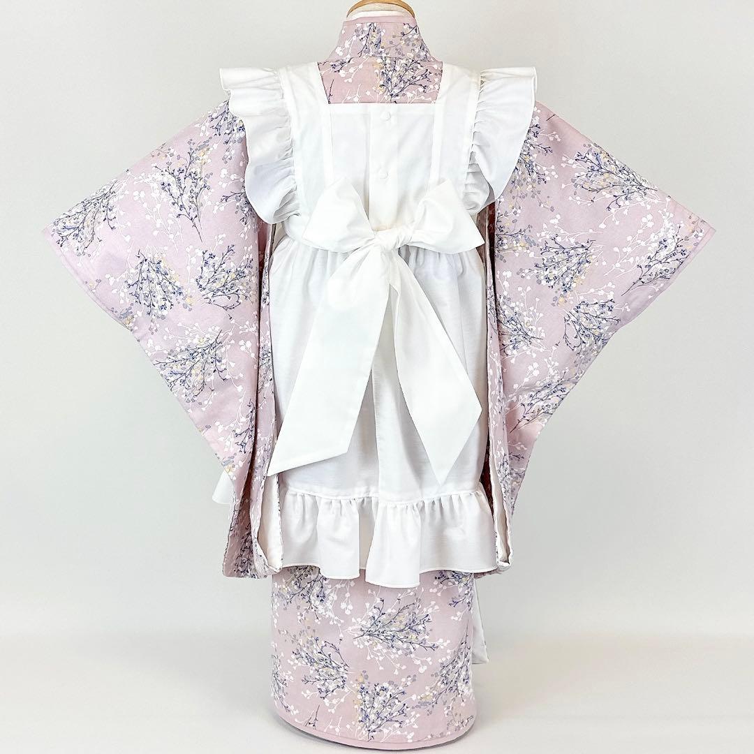 ［かすみ草］3歳 七五三 ꕤ 被布エプロン3点セット