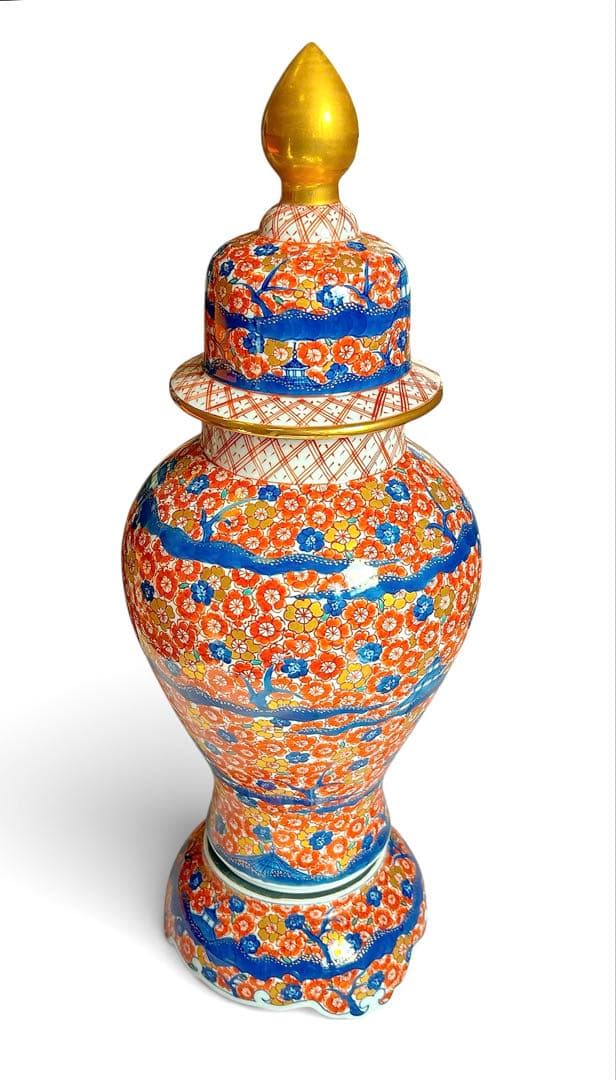 『有田焼』伝統工芸・総手描き古伊万里様式金欄手壺・陶芸作家 藤井錦彩 作