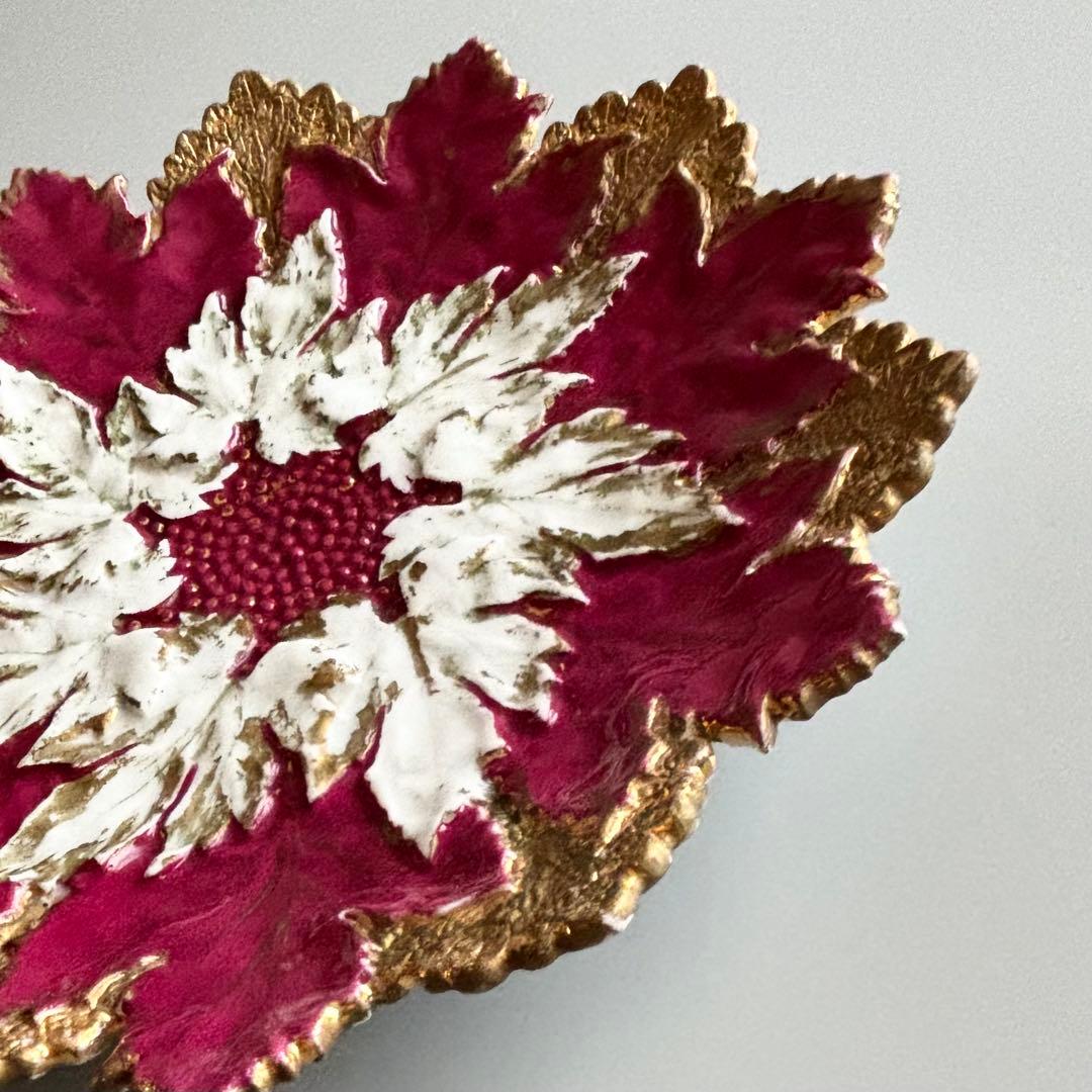 アンティーク　マイセン　豪華なリーフプレート　Meissen【稀少品・美術品】