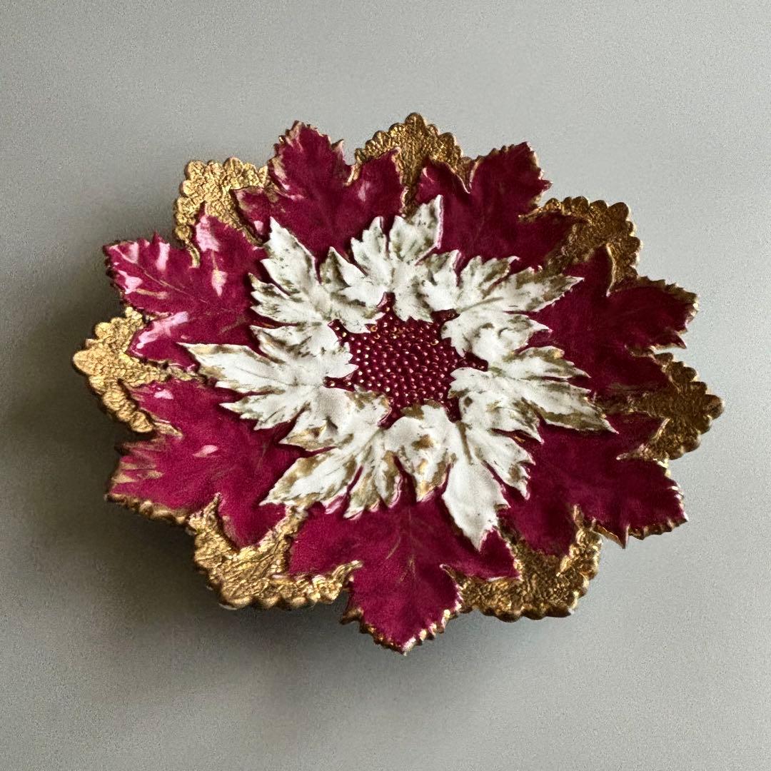 アンティーク　マイセン　豪華なリーフプレート　Meissen【稀少品・美術品】