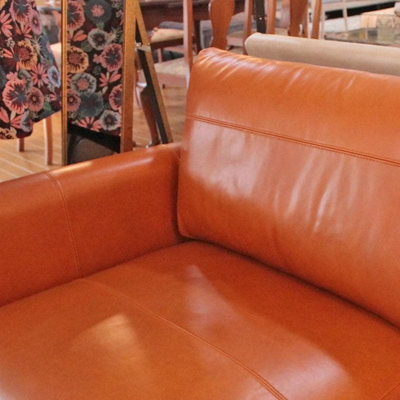 三人掛けソファ オイルレザー 革張り 本革 高級 リビング 668-047