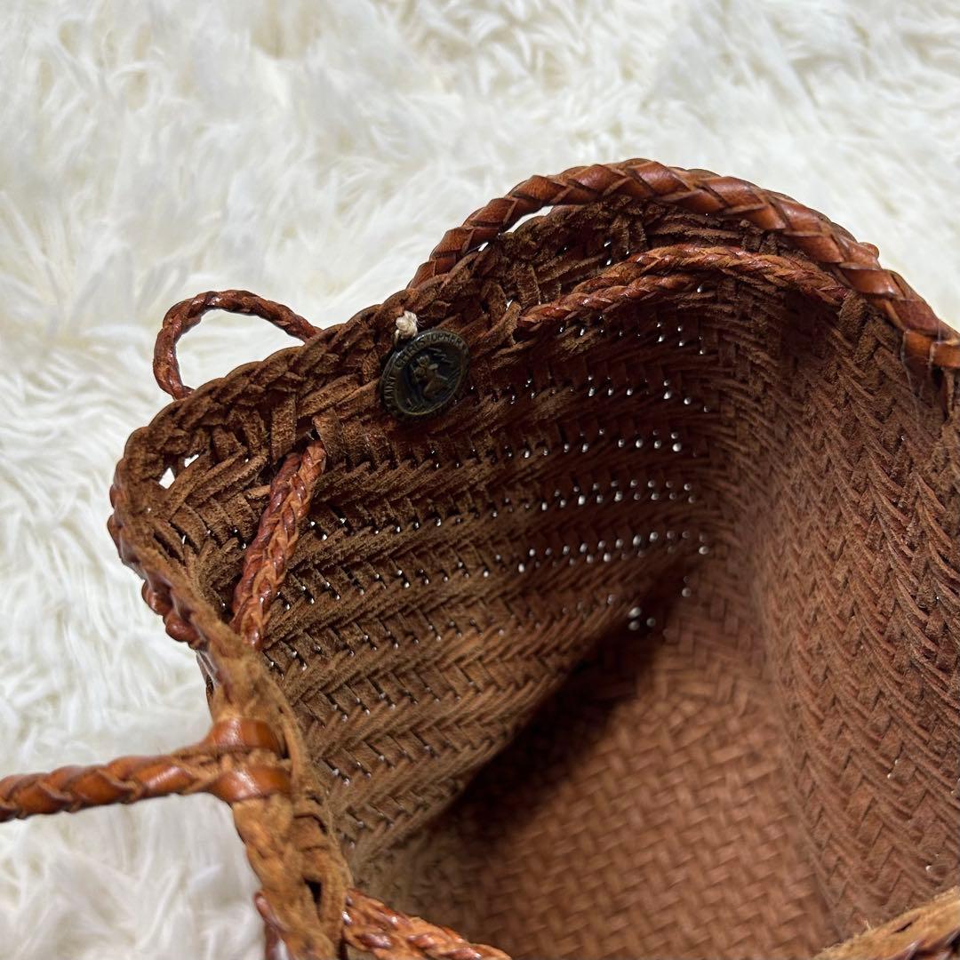 極美品★dragon ドラゴン レザー メッシュ ミニ ショルダー バッグ