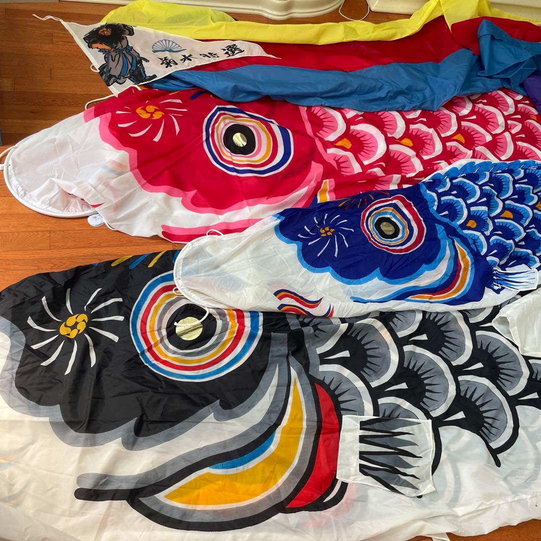 太郎鯉 東レナイロン　鯉のぼりセット　黒5m赤4m青4m吹流5m