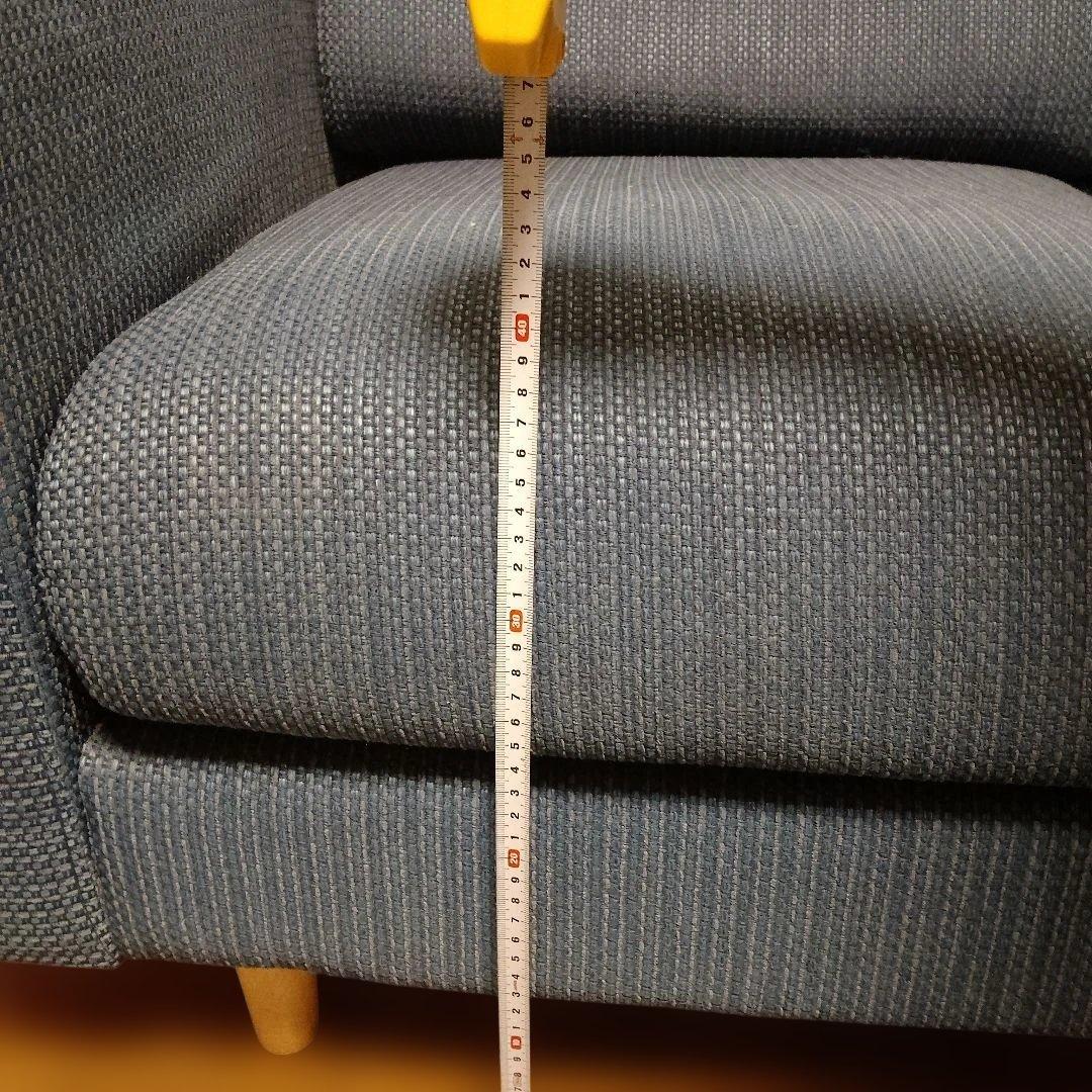 NITORI ダークブルー L字型ソファ３人掛け 引き取り限定です。