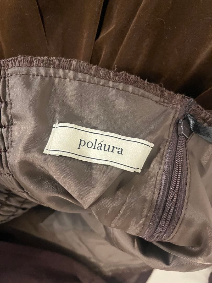 Polaura ベロアビスチェバルーントップス brown