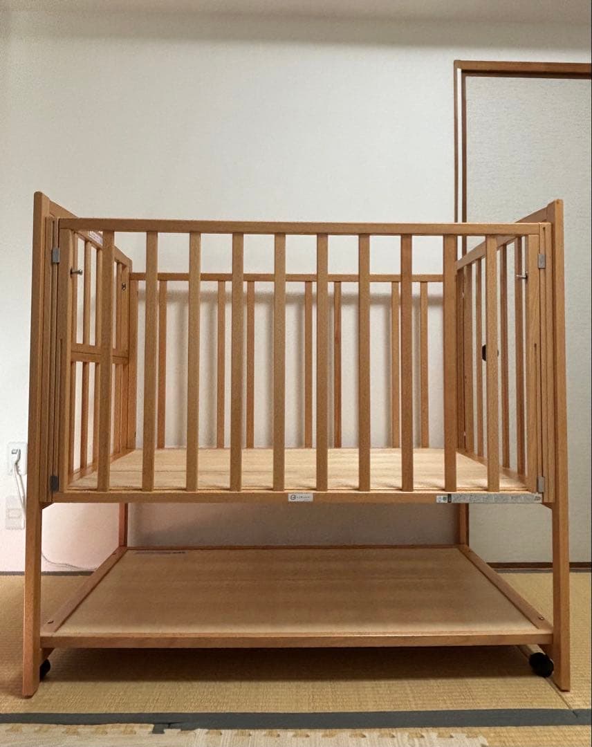 【美品】ヤマサキベビーベッド ハイタイプ ツーオープン レギュラーサイズ