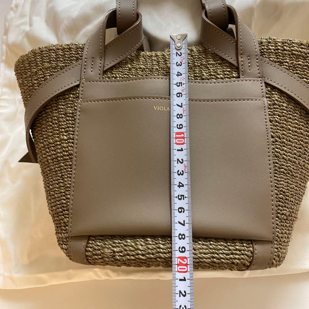 新品未使用　ヴィオラドーロ　レザーポケットかごバッグ (エコバッグ付き)
