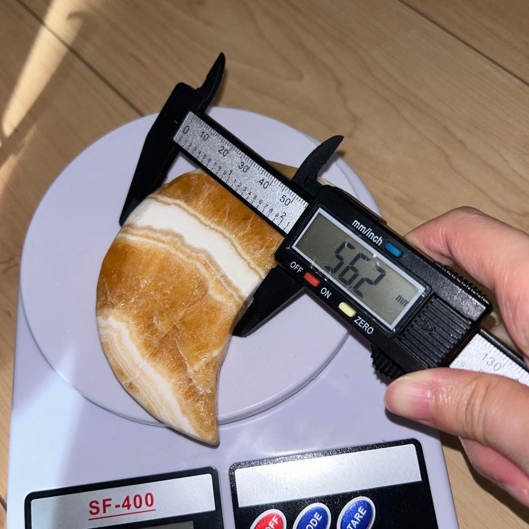 オレンジカルサイト 月 bigサイズ 専用台座付き 高品質 天然石