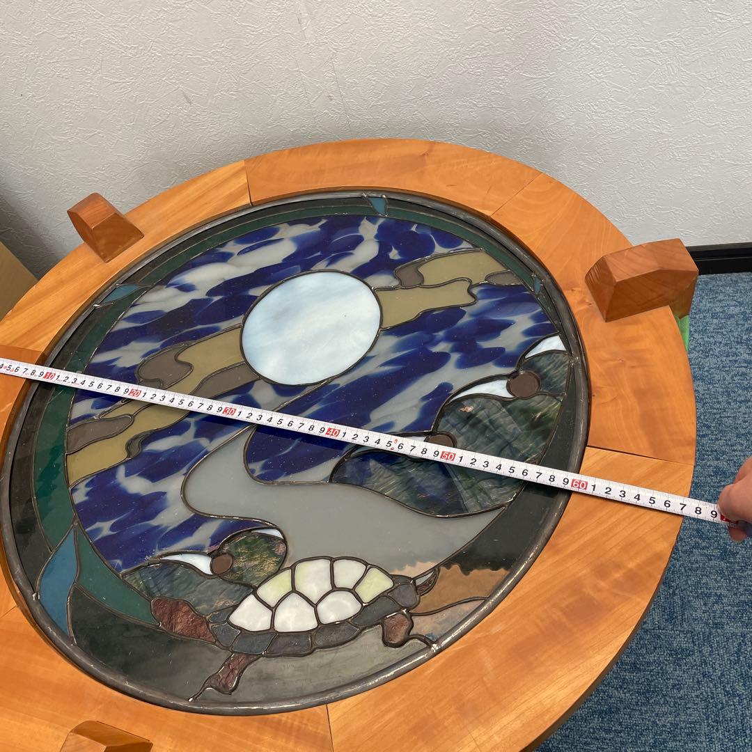 ステンドグラス円形テーブル