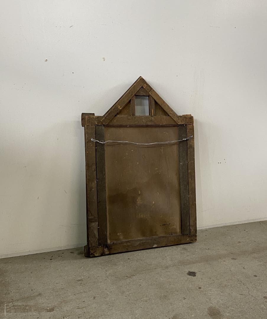 フランス アンティーク Tramp Art Mirror ミラー 鏡