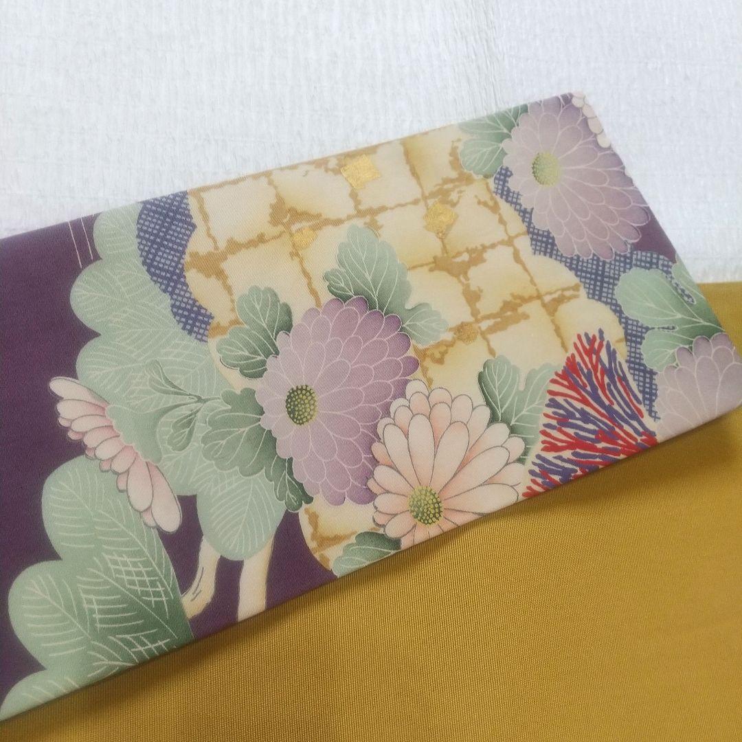 アンティーク 正絹 名古屋帯 牡丹 美品