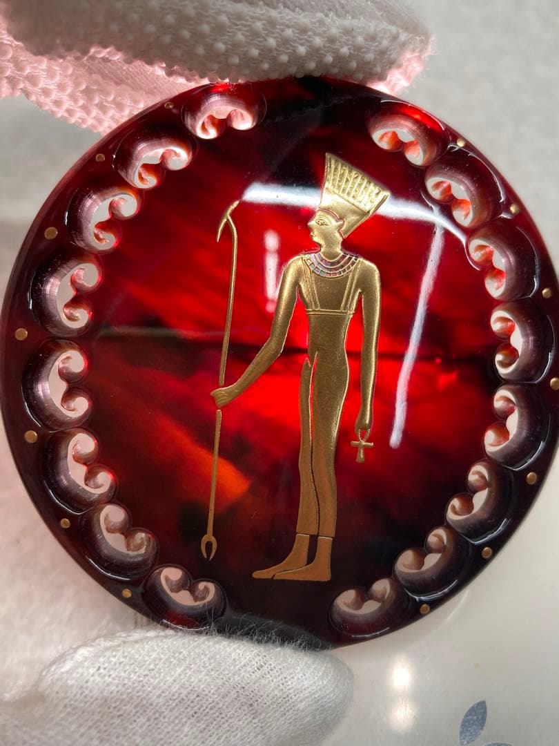 希少 大きめ 蒔絵師 松山武司作 本鼈甲 金蒔絵 ブローチ ペンダント 螺鈿