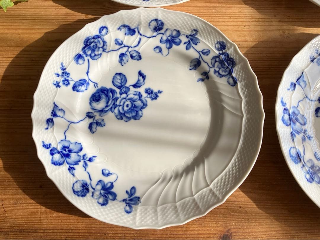 ジノリ　ベッキオブルーローズ　26.5ディナープレート×4