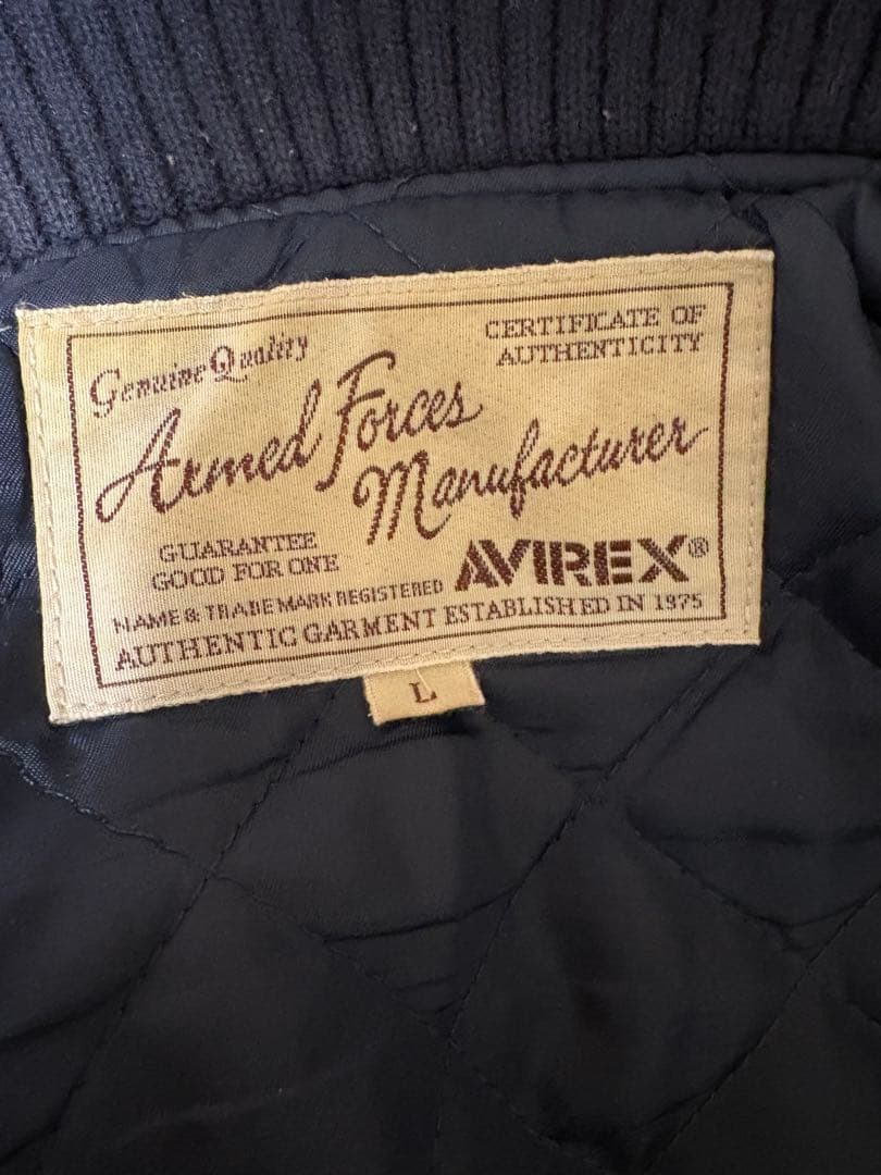 AVIREX USA スタジャン ネイビー/ホワイト