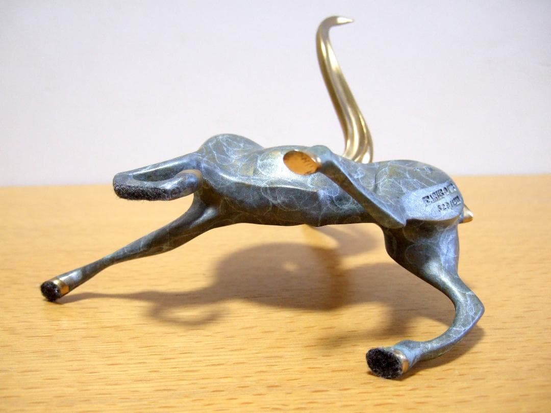 ガゼル 鹿 真鍮 置物 在銘 / ブロンズ アート