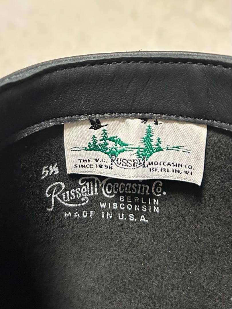 RUSSELL MOCCASIN/ロングブーツ/ZEPHYR/size5.5/黒