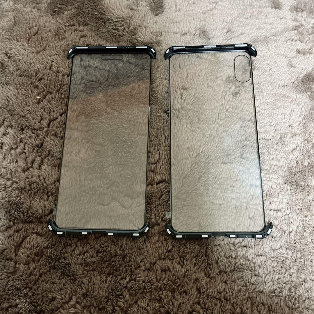 iPhoneXS Max バンパー ケース 背面保護 マグネットバンパー 透明