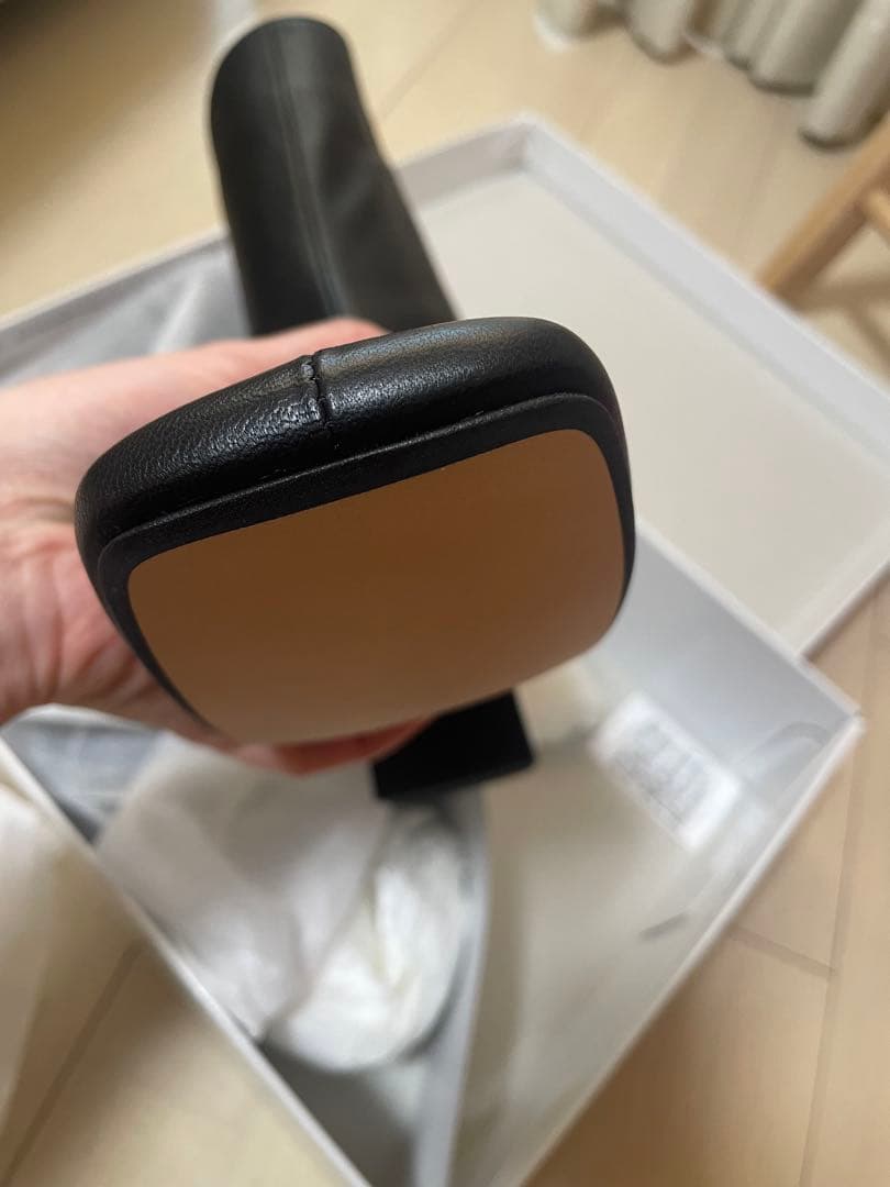 新品 【2.718】ガリャルダガランテ スクエアショートブーツ 37 ブラック