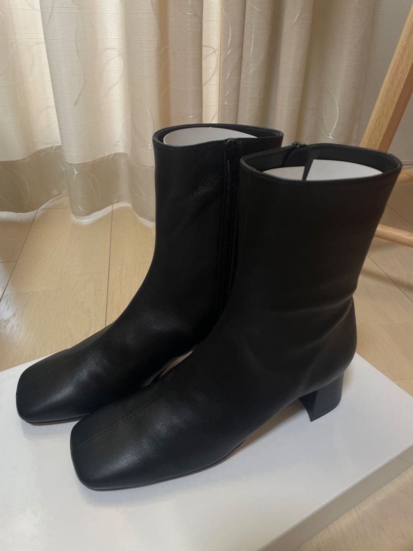 新品 【2.718】ガリャルダガランテ スクエアショートブーツ 37 ブラック