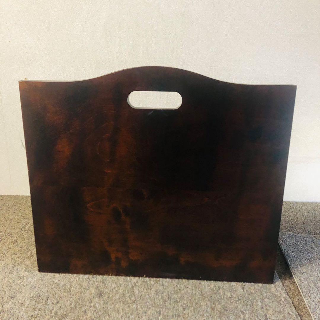 E48アンティーク品✨北海道民藝 木製ブックスタンド小物入れ レタースタンド